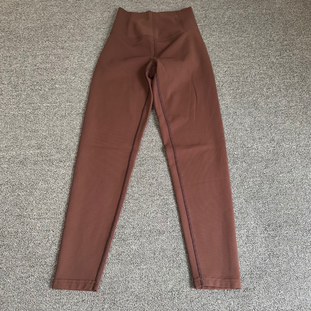 OFFLINE by‎ Aerie Goals Ribbed 7/8 Leggings Brown High Rise XS Athleisure